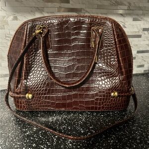 Bally Vintage Crocodile Embossed Leather Purse